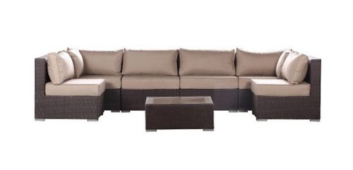 BỘ SOFA NHỰA GIẢ MÂY WICKER NÂU bộ sofa nhựa giả mây wicky nâu