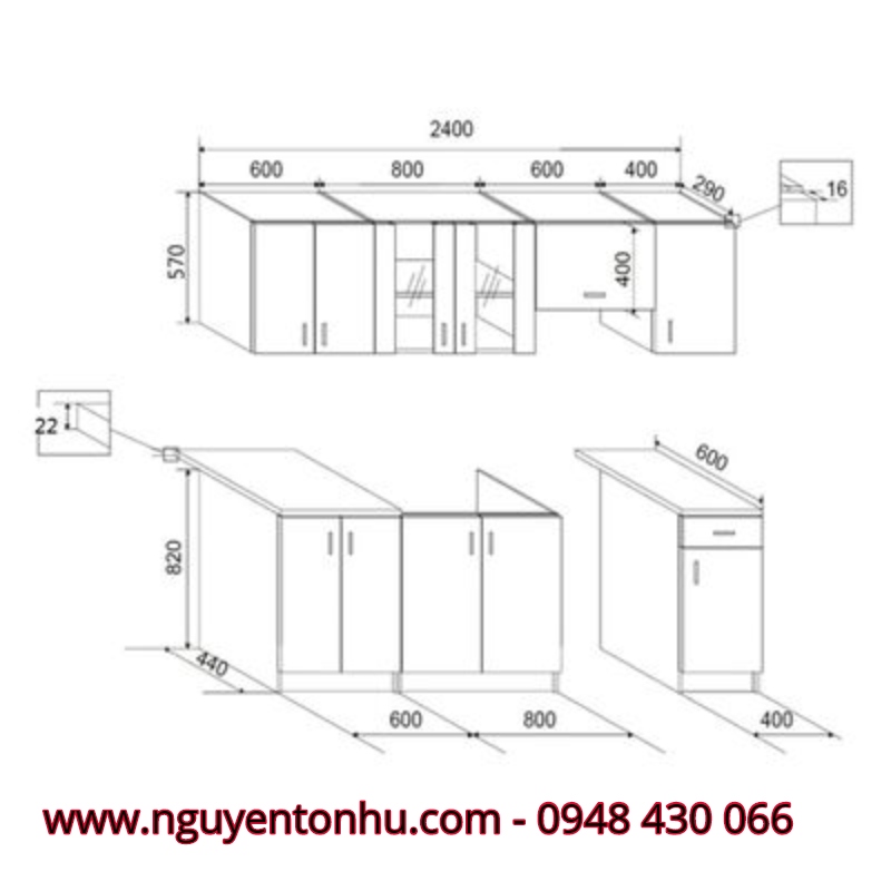 Tủ bếp gỗ công nghiệp giá tốt