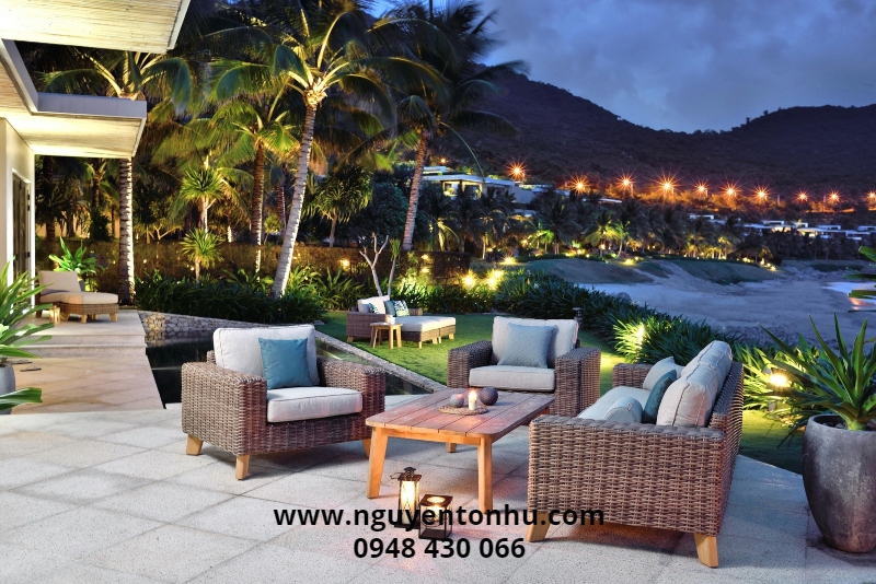 bộ ghế sofa nhựa giả mây 