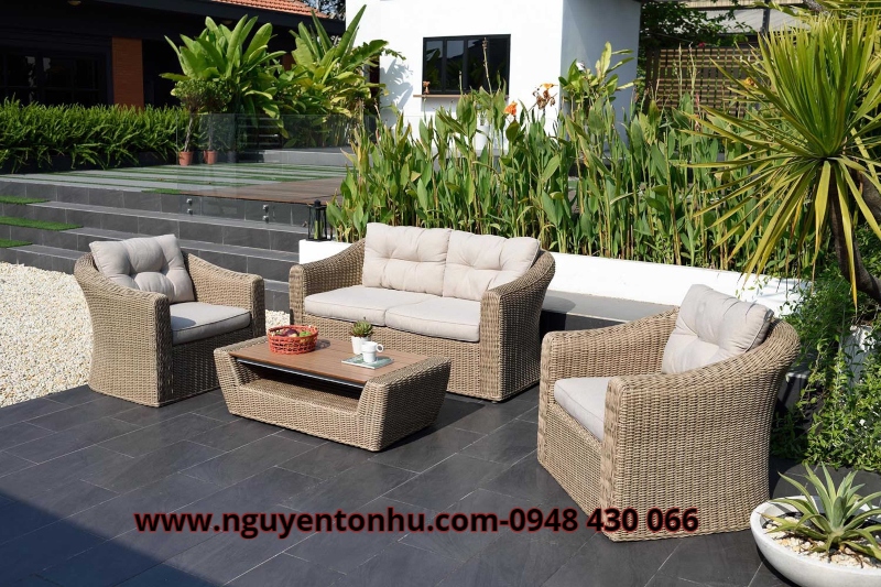 nhận đan sofa nhựa mây theo yêu cầu